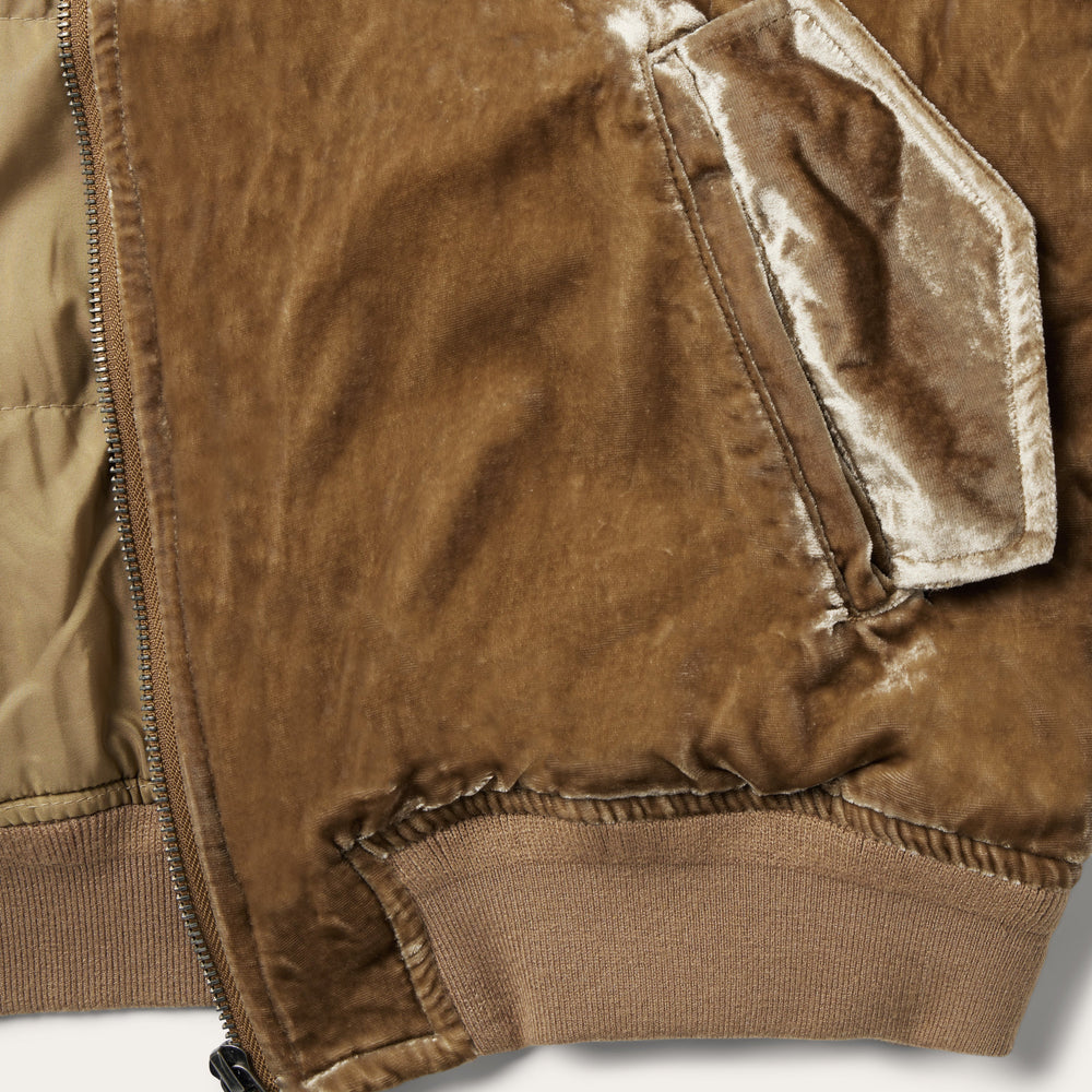 Embroidered Velvet Bomber Jacket Copper | Stetson