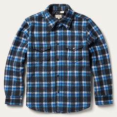 Blue Plaid Quilted Shirt Jacket Blue | Stetson