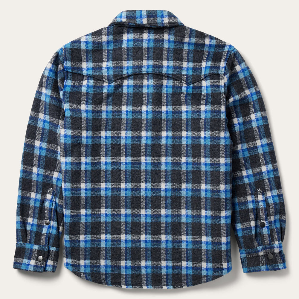 Blue Plaid Quilted Shirt Jacket Blue | Stetson