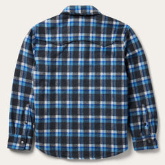Blue Plaid Quilted Shirt Jacket Blue | Stetson