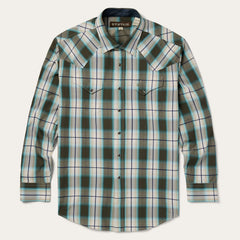 Olive Ombre Plaid Western Shirt Green | Stetson