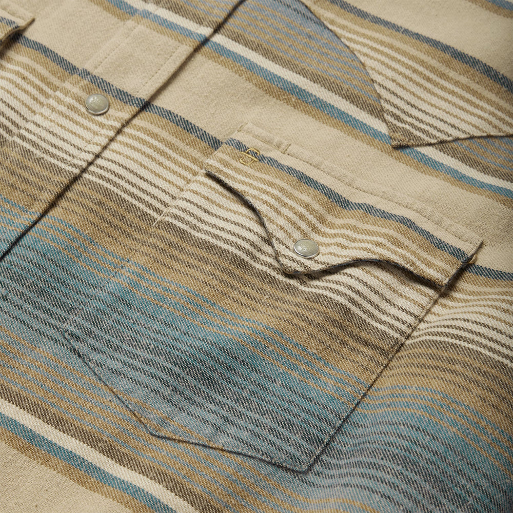 Blue Stripe Flannel Western Shirt Blue | Stetson