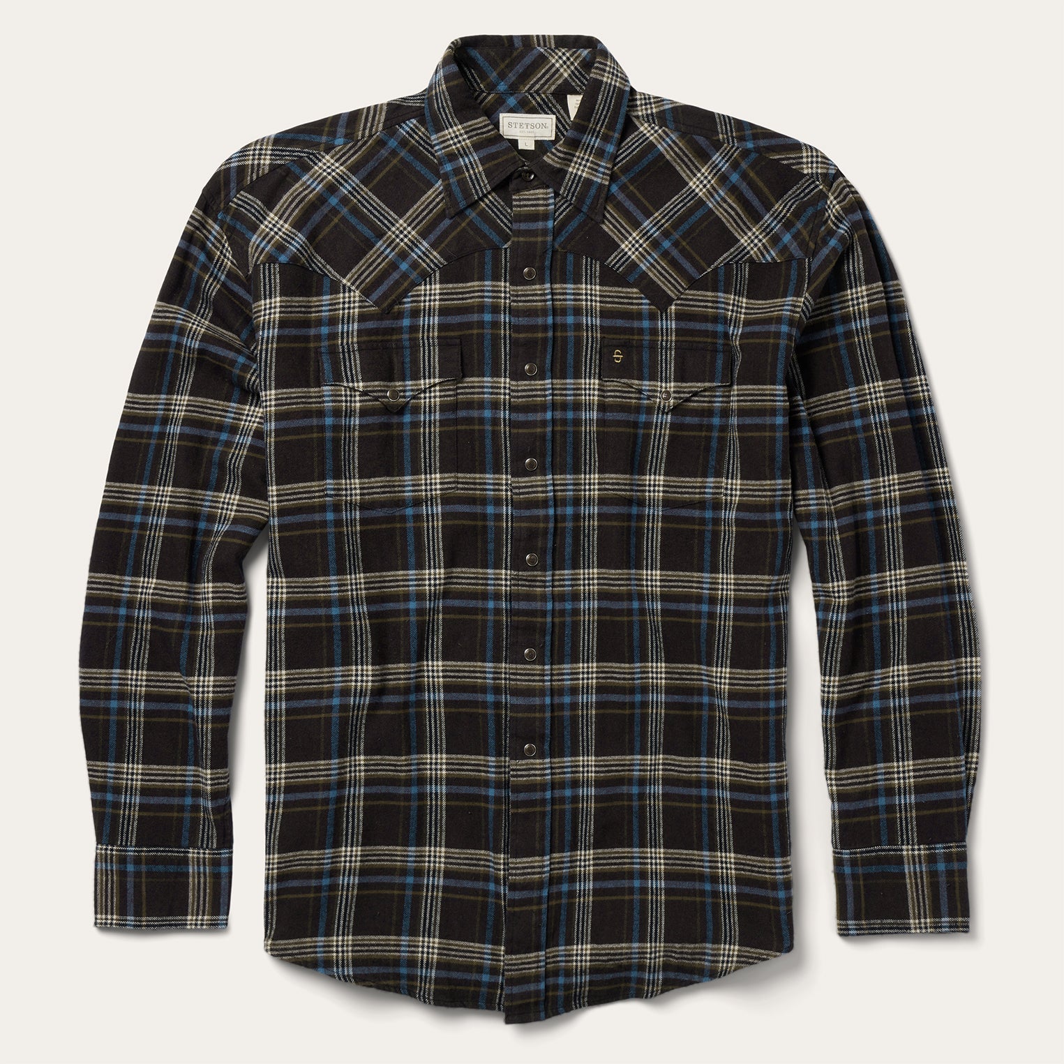 Brown Plaid Flannel Western Shirt Brown | Stetson