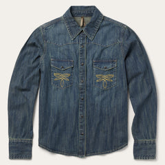 Dirty Denim Boyfriend Fit Shirt Blue | Stetson