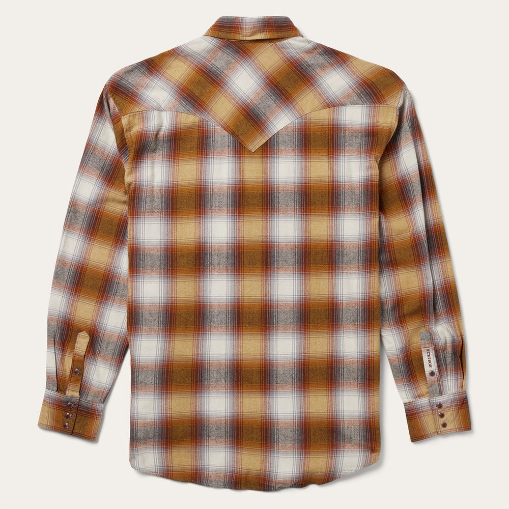 Rust Plaid Flannel Western Shirt Brown | Stetson