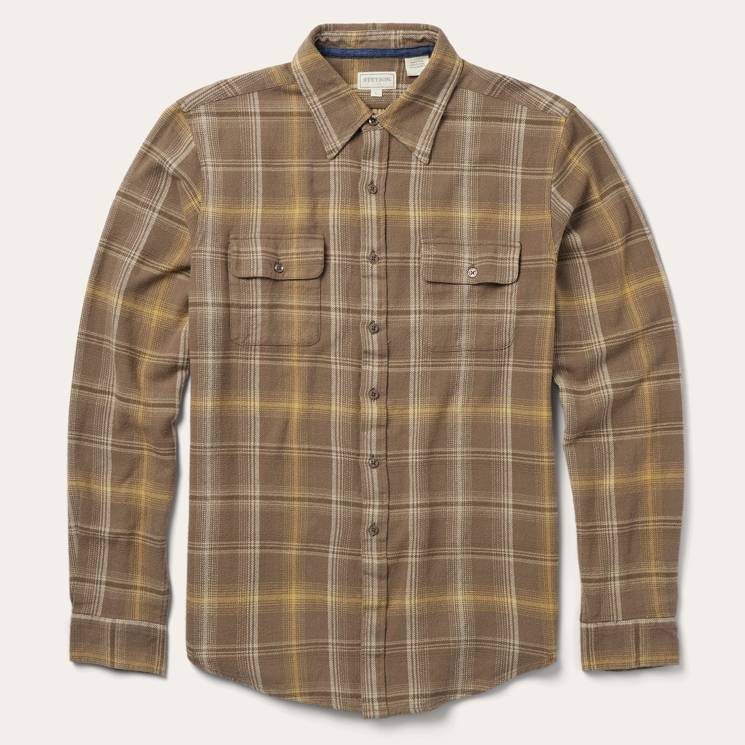 Brown Flannel Button-Front Shirt Brown | Stetson
