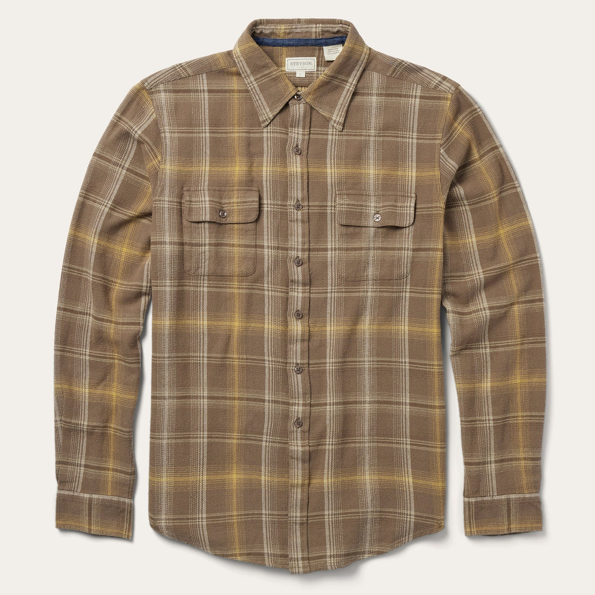 Brown Flannel Button-Front Shirt Brown | Stetson