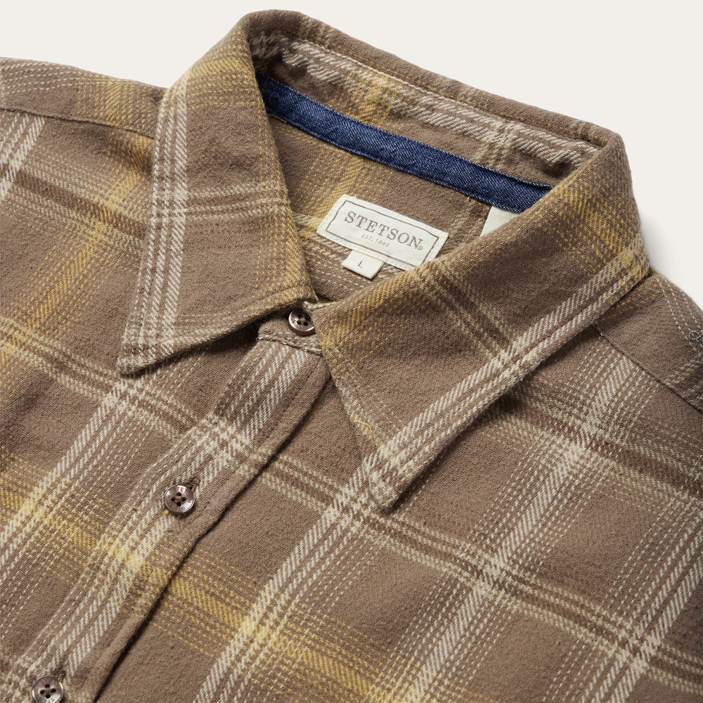 Brown Flannel Button-Front Shirt Brown | Stetson