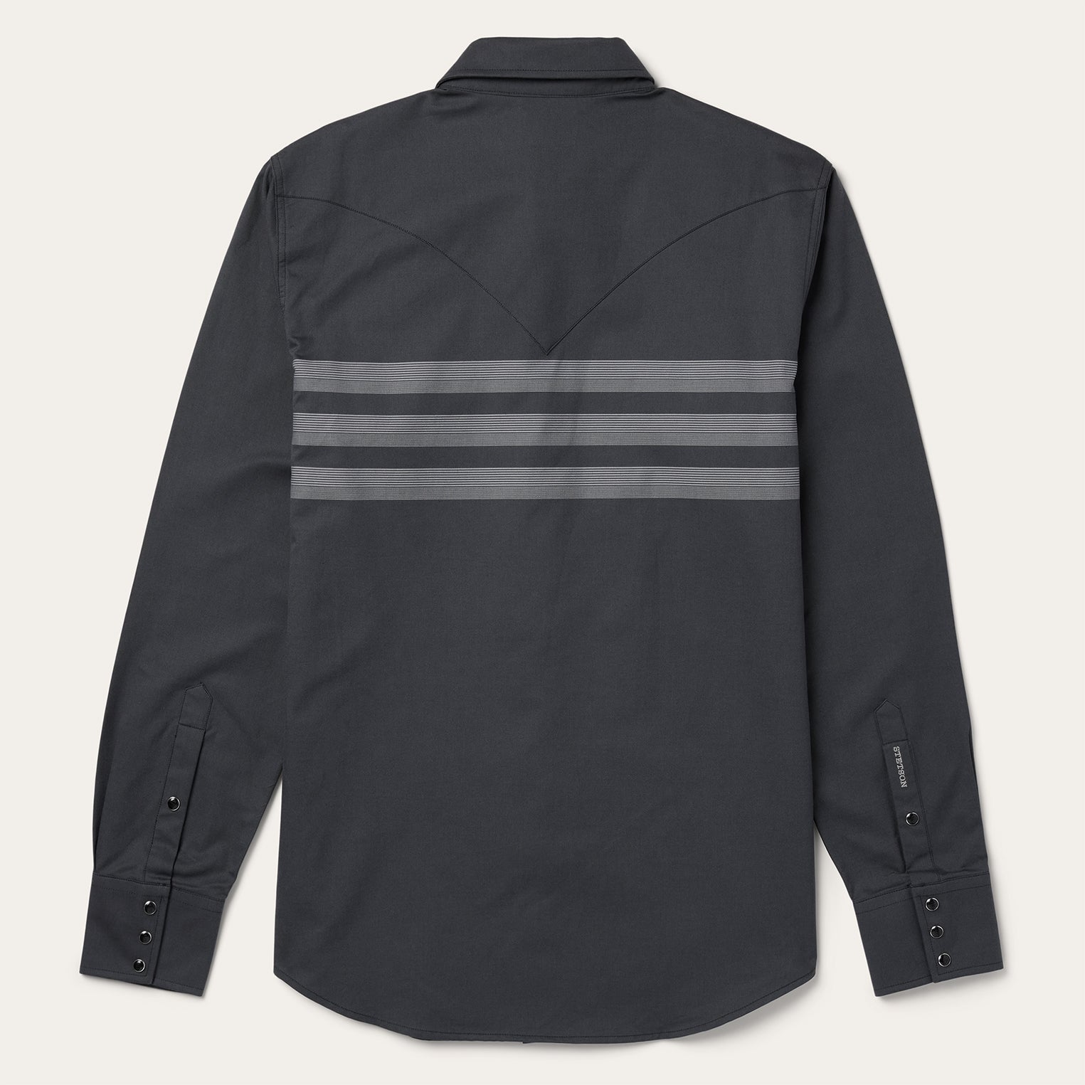 Border Stripe Twill Western Shirt Black | Stetson