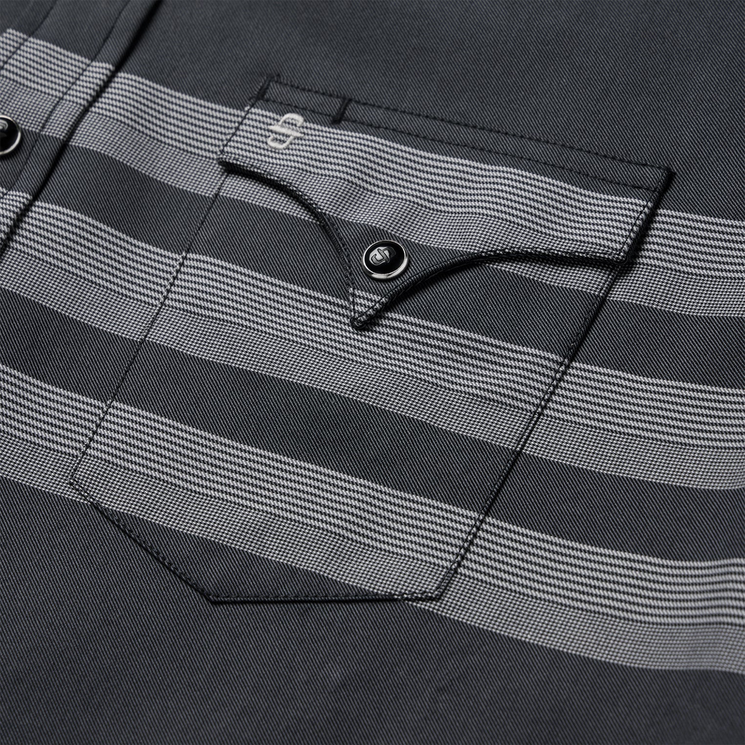 Border Stripe Twill Western Shirt Black | Stetson
