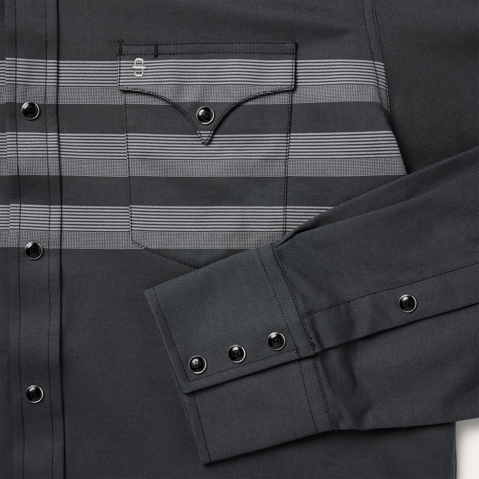 Border Stripe Twill Western Shirt Black | Stetson