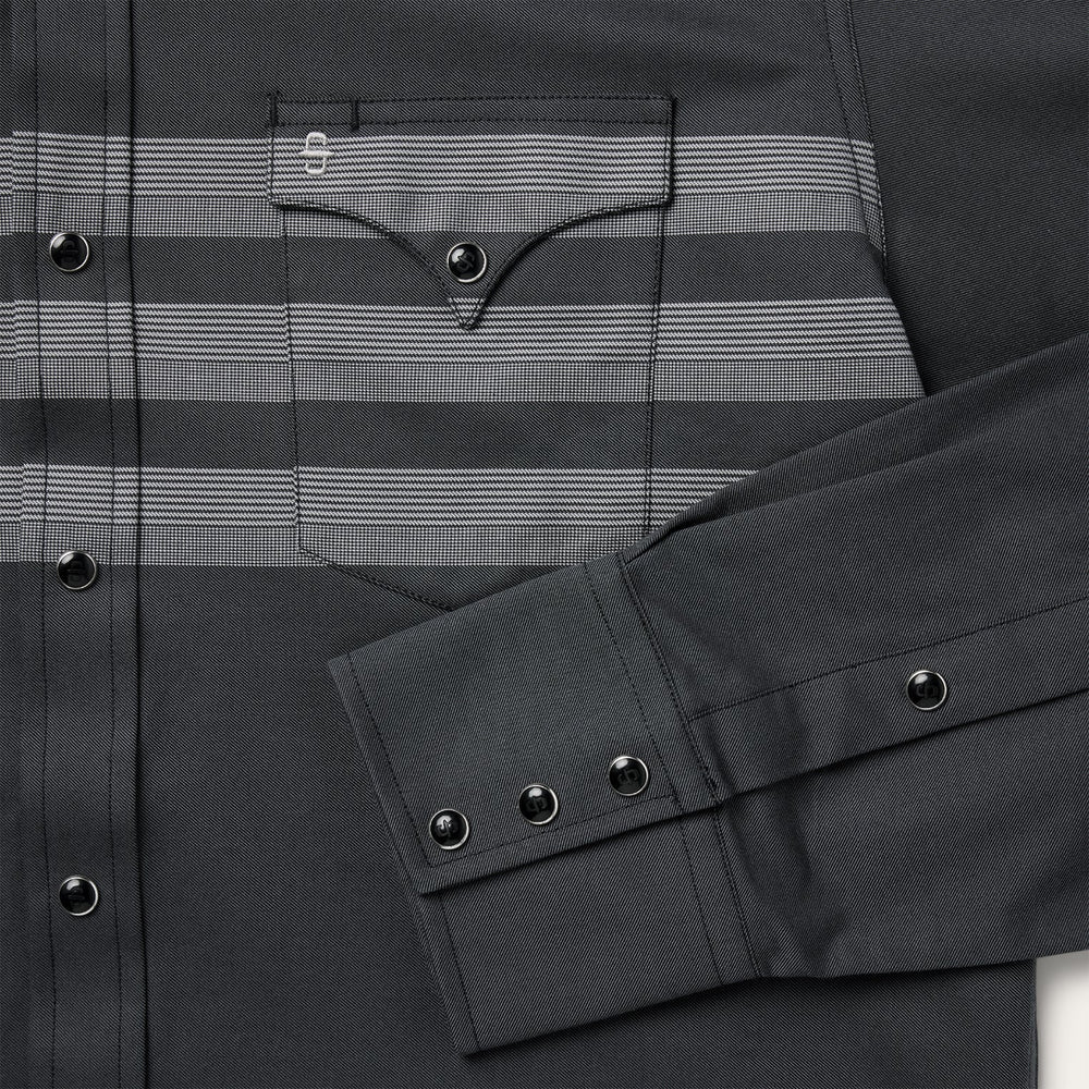 Border Stripe Twill Western Shirt Black | Stetson