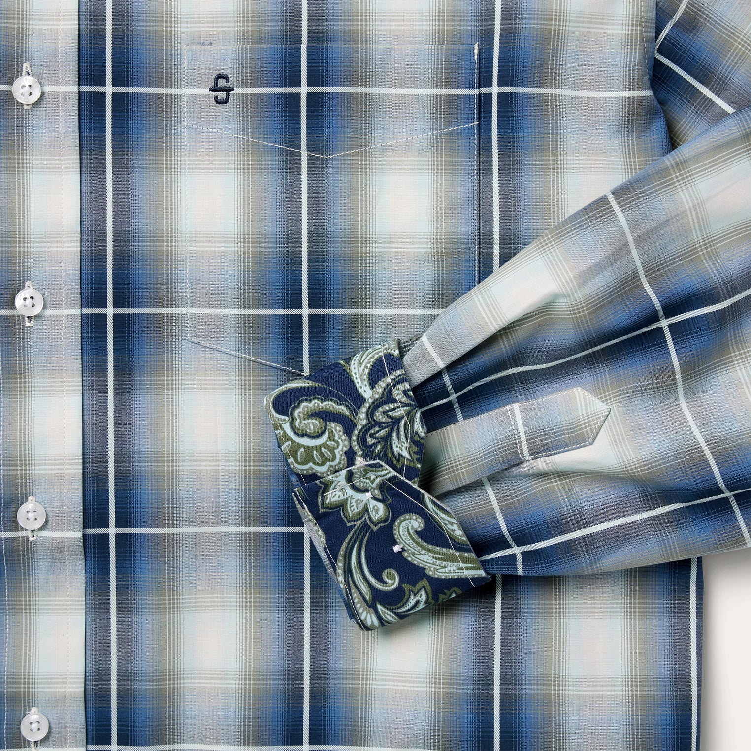 Crystal Plaid Button Down Shirt Blue | Stetson