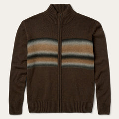 Ombre Border Stripe Cardigan Brown | Stetson