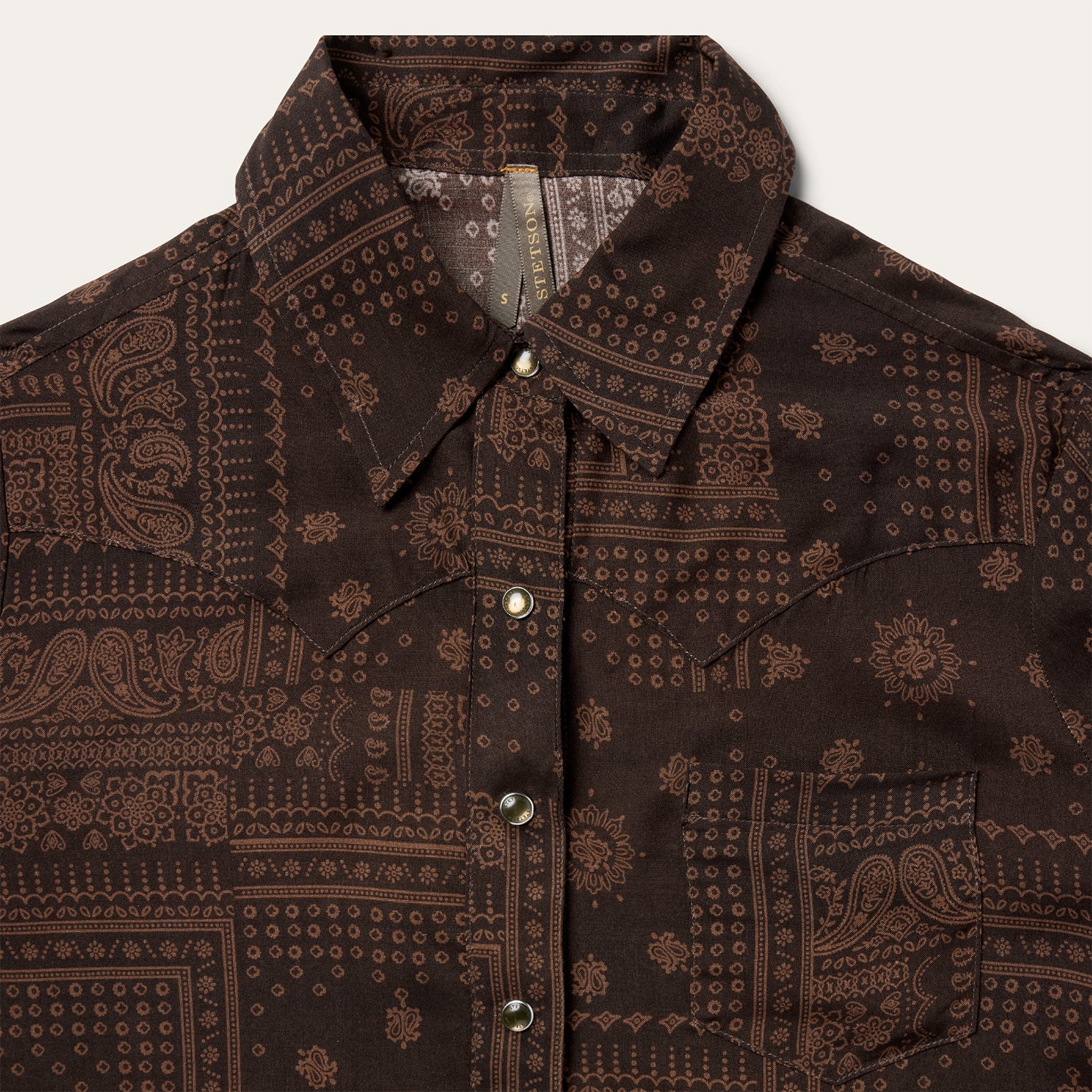 Patchwork Bandana Print Shirt Brown | Stetson
