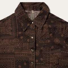 Patchwork Bandana Print Shirt Brown | Stetson