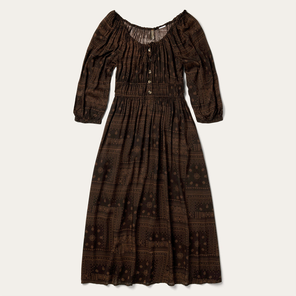 Patchwork Bandana Print Dress Brown | Stetson