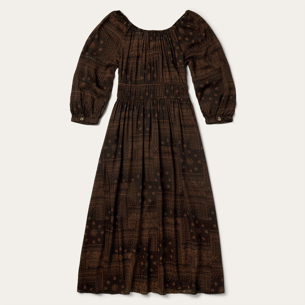 Patchwork Bandana Print Dress Brown | Stetson