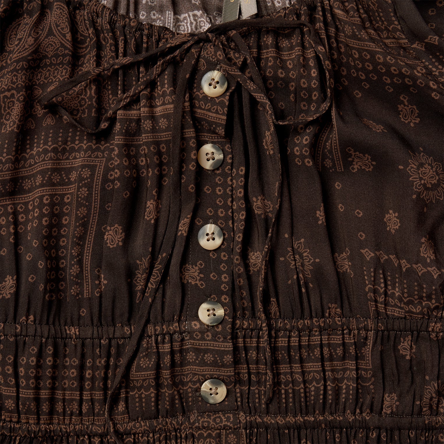 Patchwork Bandana Print Dress Brown | Stetson