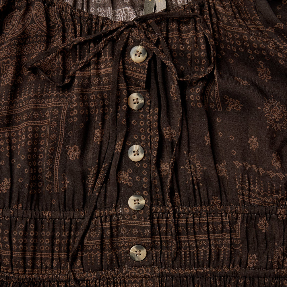Patchwork Bandana Print Dress Brown | Stetson