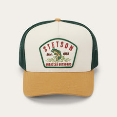 Fishing Patch Trucker Cap Off White / Tan / Green | Stetson