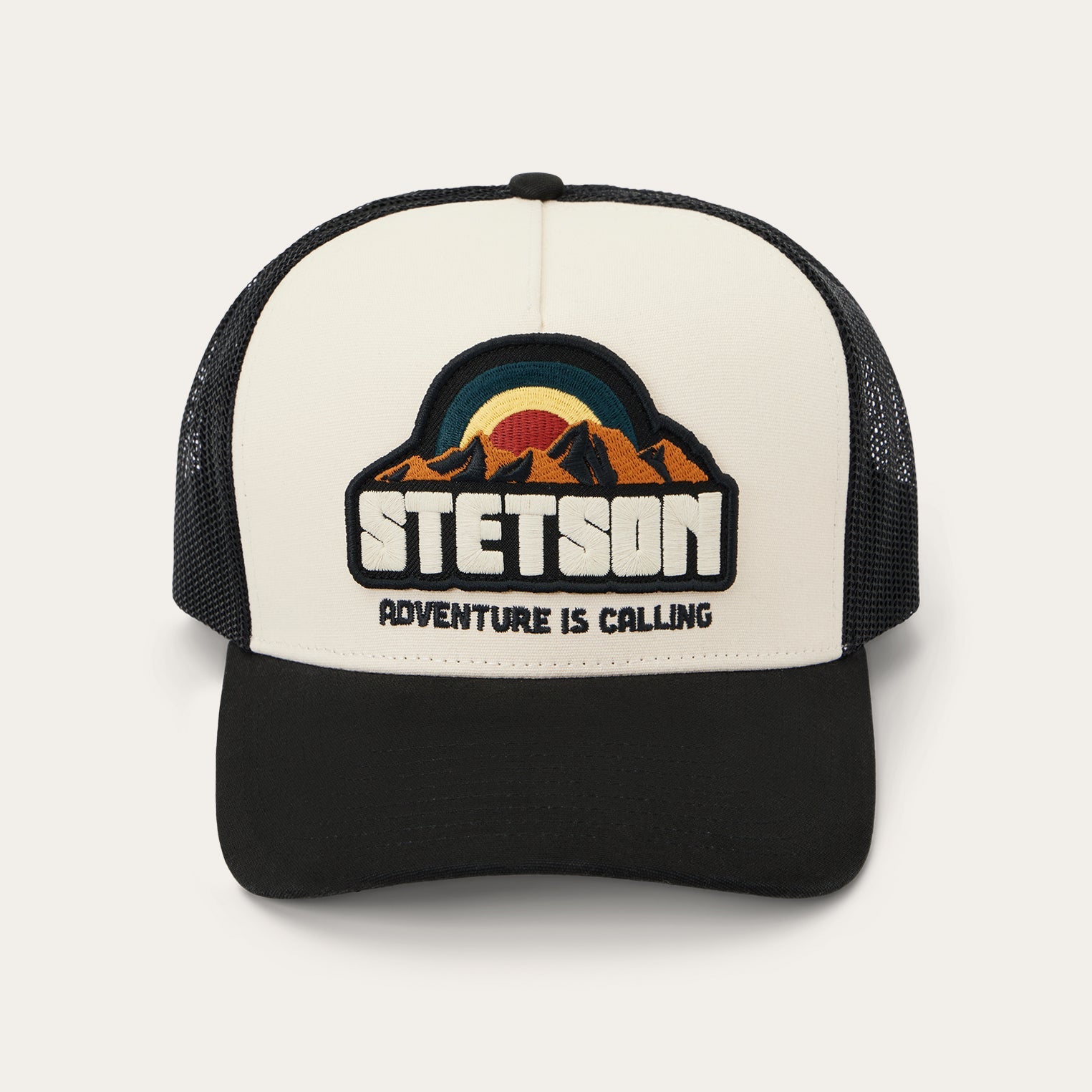 Mountain Sunset Trucker Cap Off White / Black | Stetson