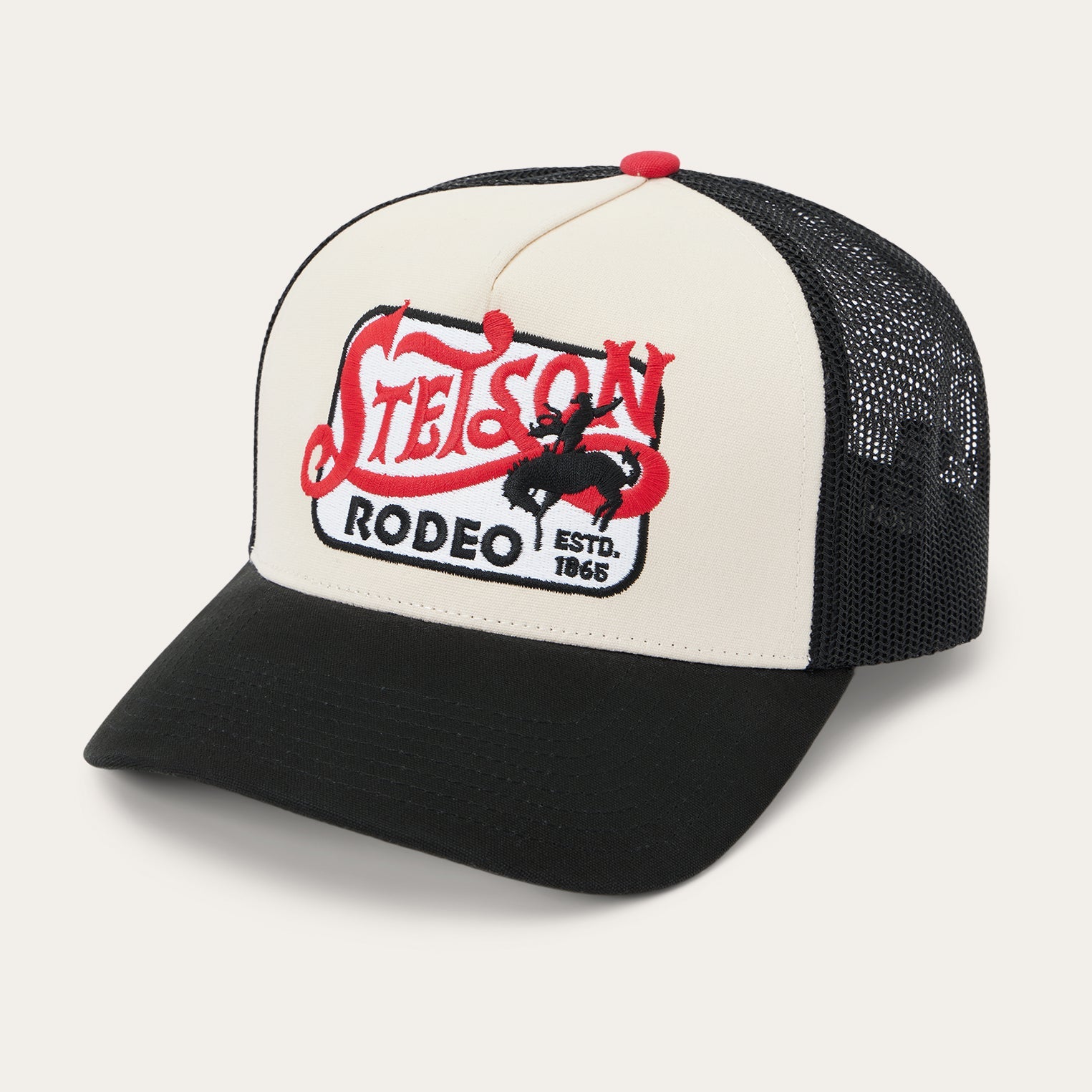 Rodeo Patch Trucker Cap Off White / Black | Stetson