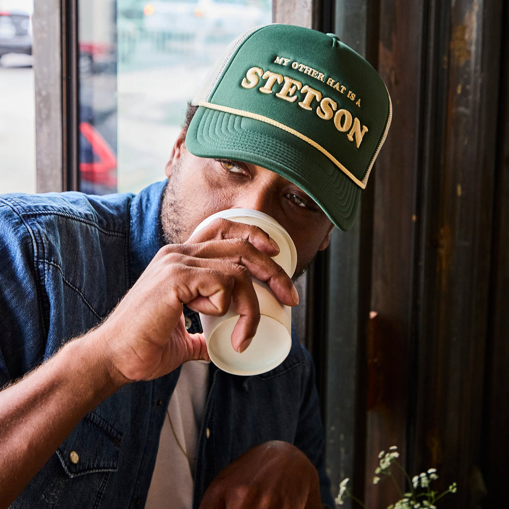My Other Hat Is A Stetson Trucker Cap Olive | Stetson