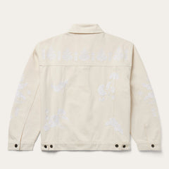 Embroidered Cream Denim Jacket White | Stetson
