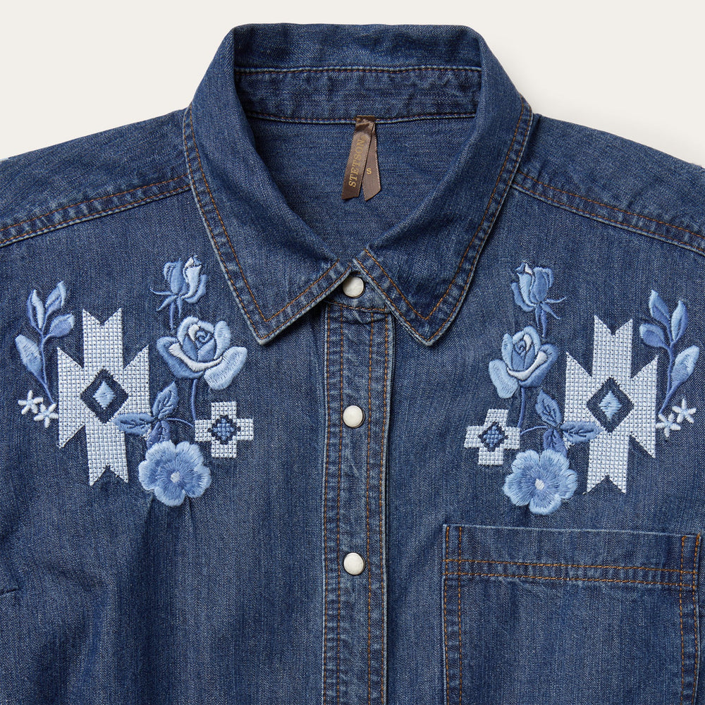 Dark Blue Denim Shirt Dress Blue | Stetson