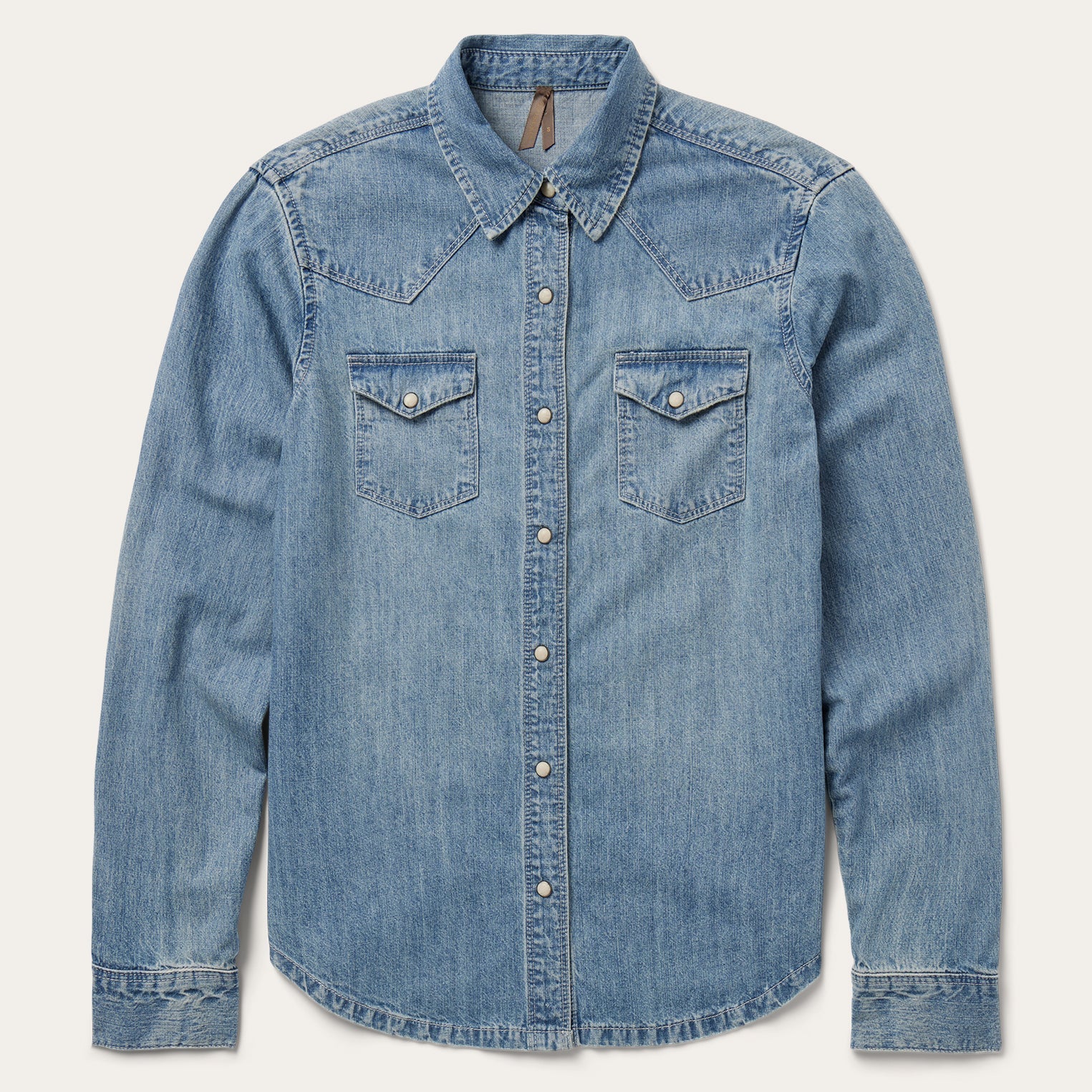 Embroidered Light Denim Shirt Blue | Stetson