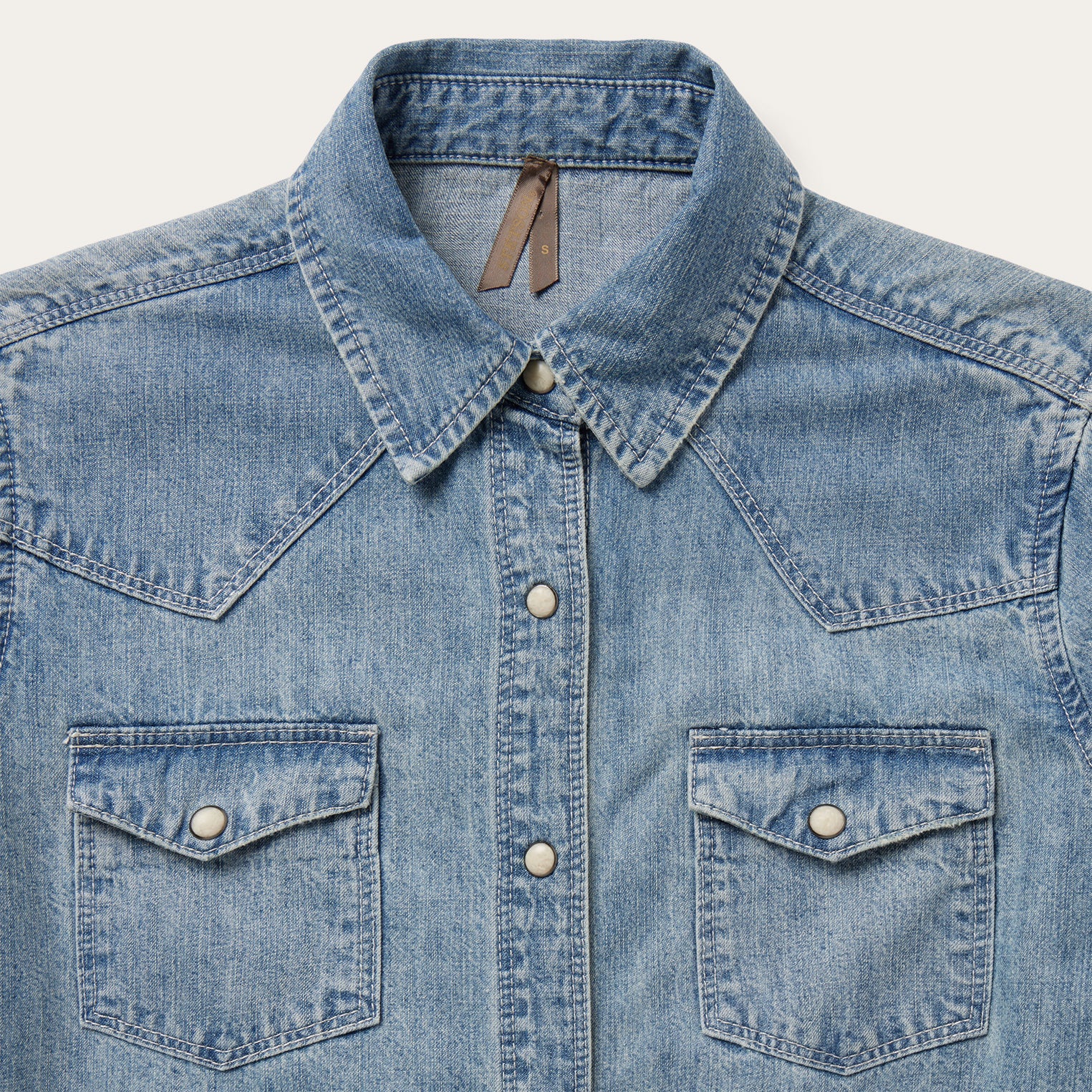 Embroidered Light Denim Shirt Blue | Stetson