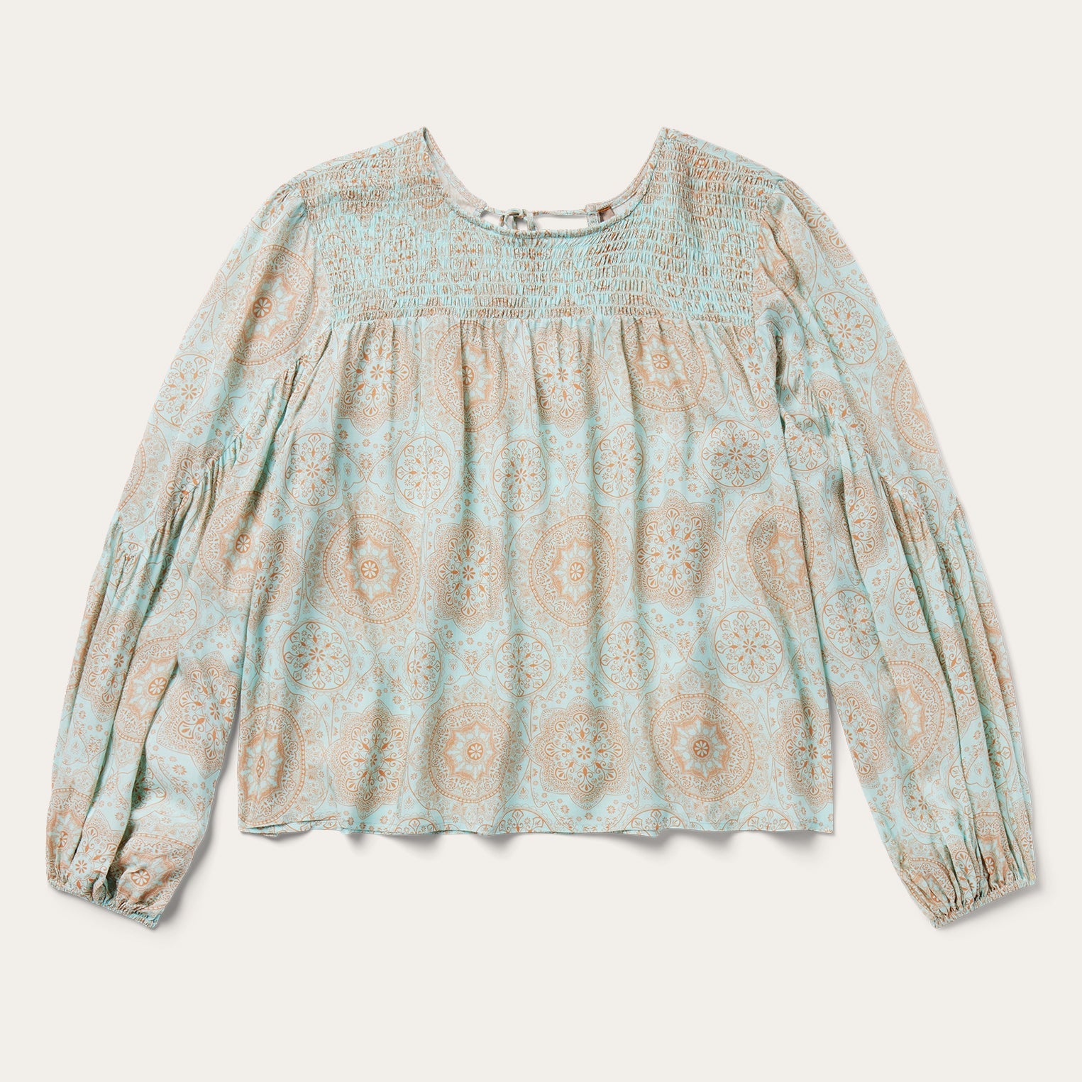 Mandala Print Peasant Blouse Blue | Stetson