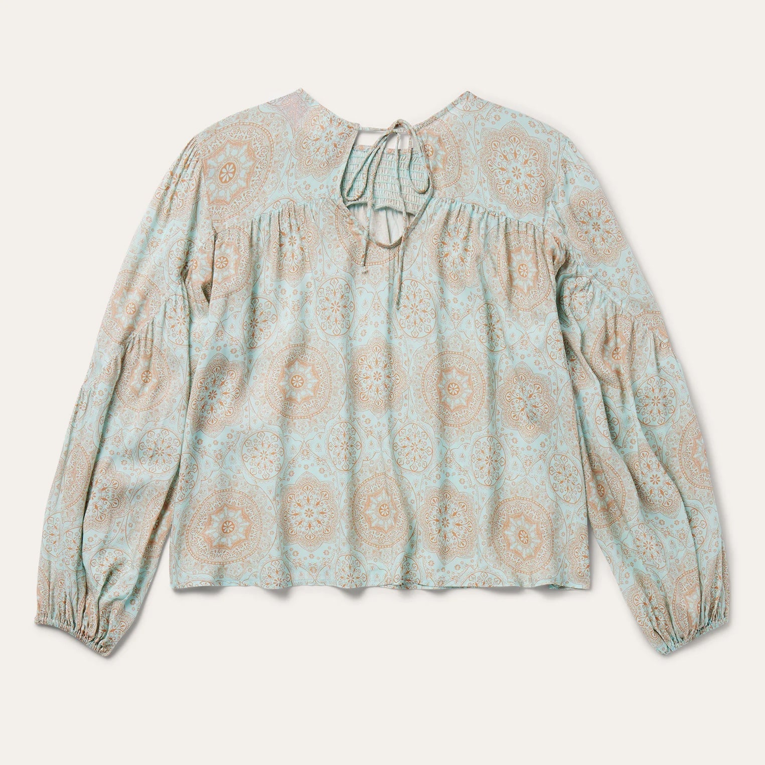Mandala Print Peasant Blouse Blue | Stetson