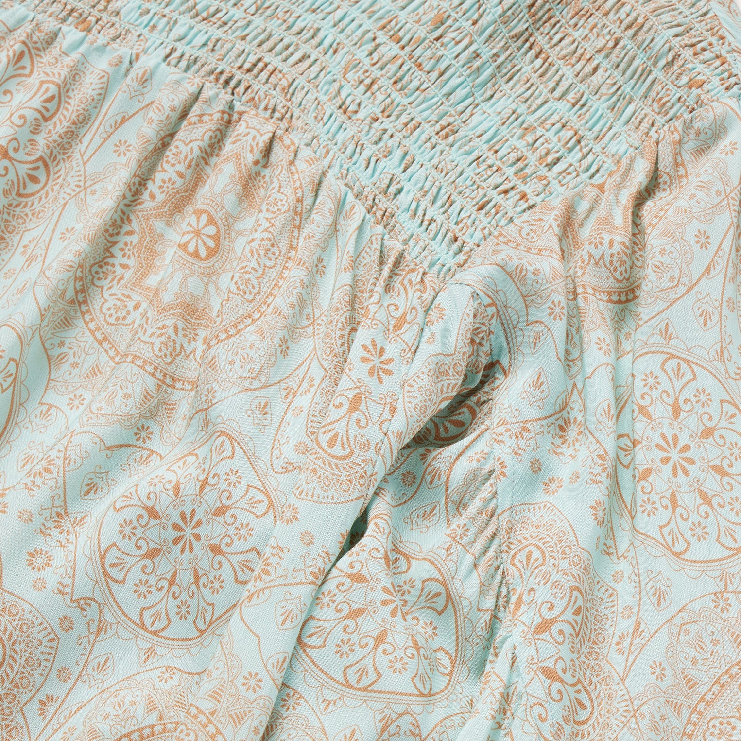 Mandala Print Peasant Blouse Blue | Stetson