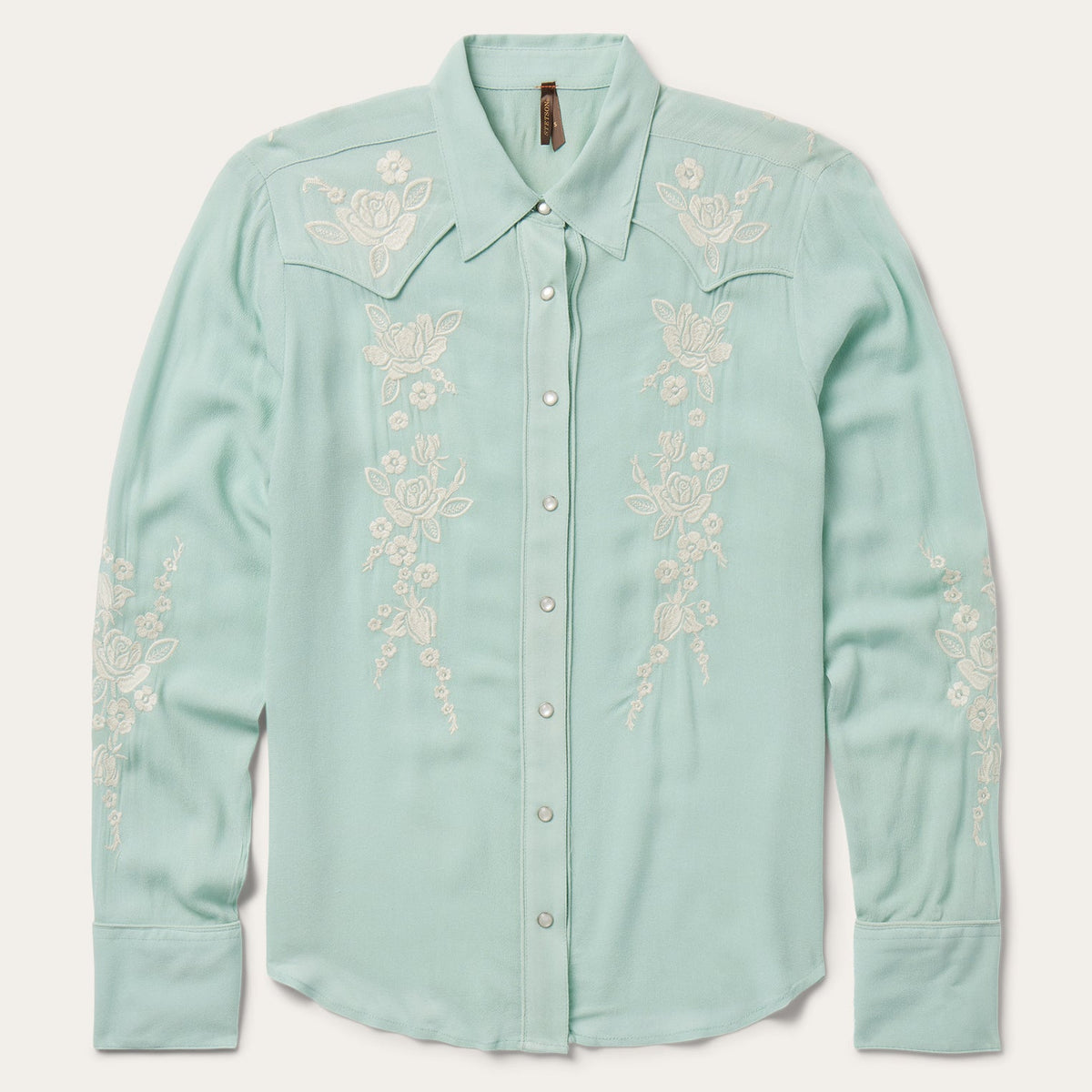 Aqua Crepe Western Shirt Blue | Stetson