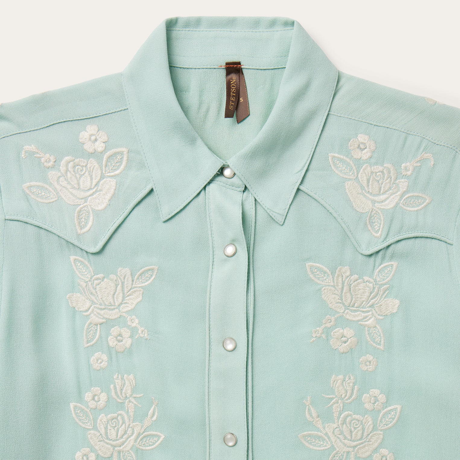 Aqua Crepe Western Shirt Blue | Stetson
