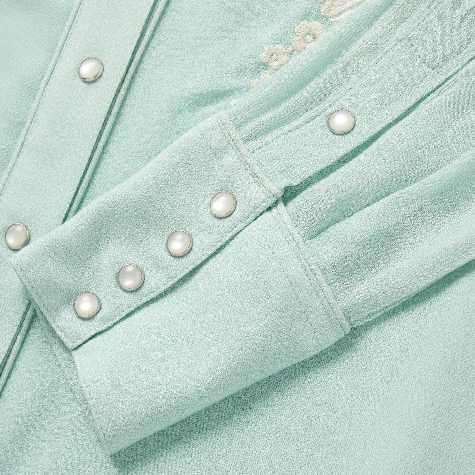Aqua Crepe Western Shirt Blue | Stetson