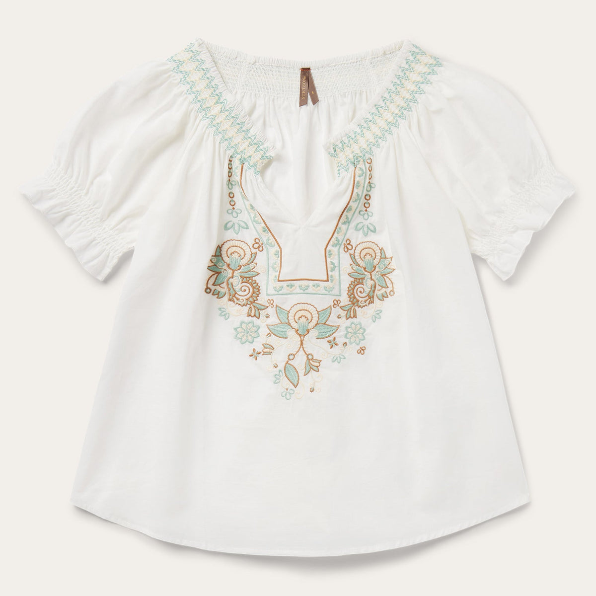 Cotton Voile Peasant Blouse White | Stetson