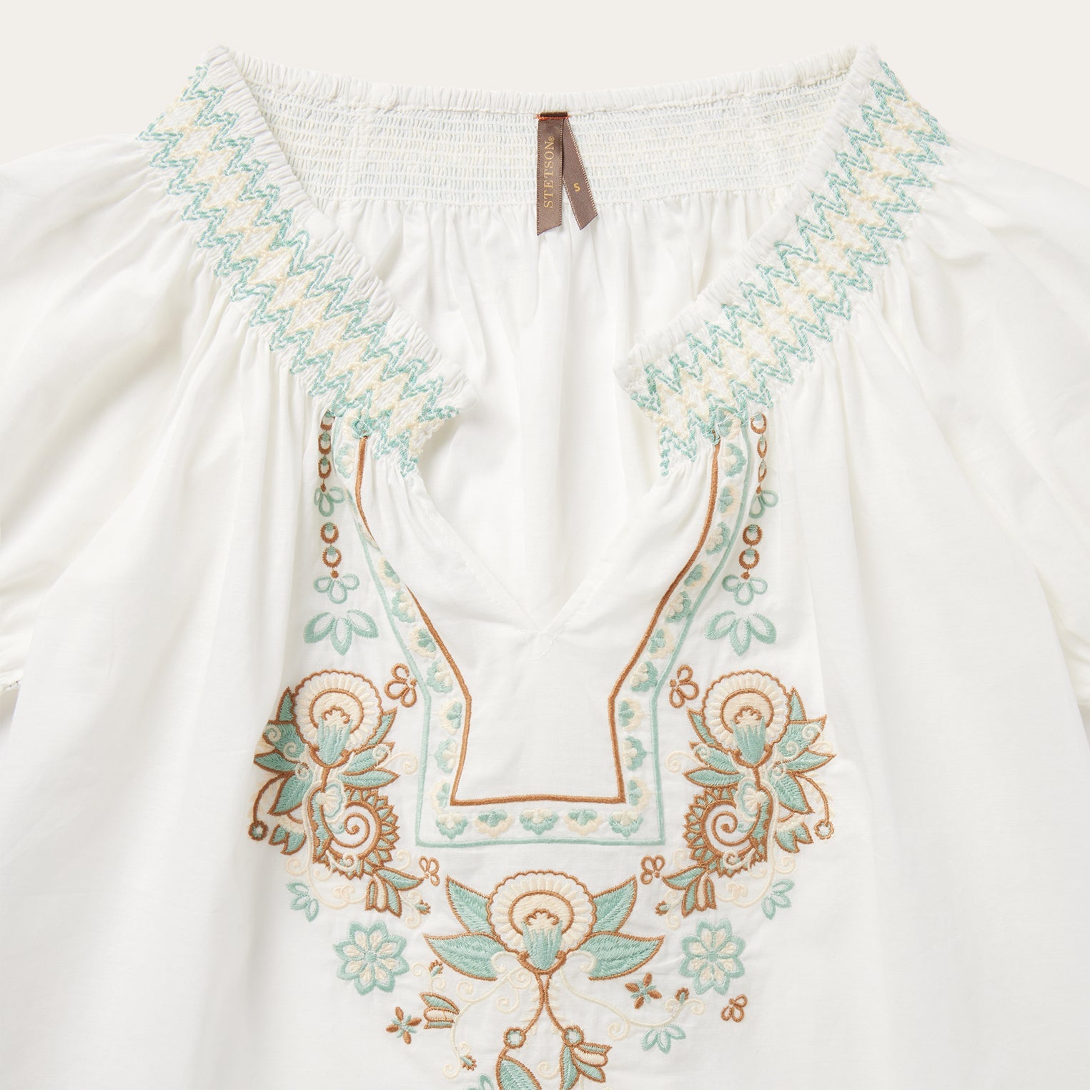 Cotton Voile Peasant Blouse White | Stetson