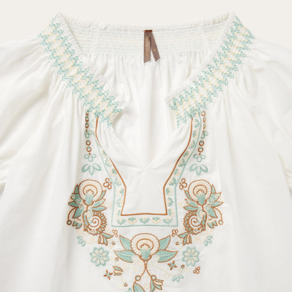 Cotton Voile Peasant Blouse White | Stetson