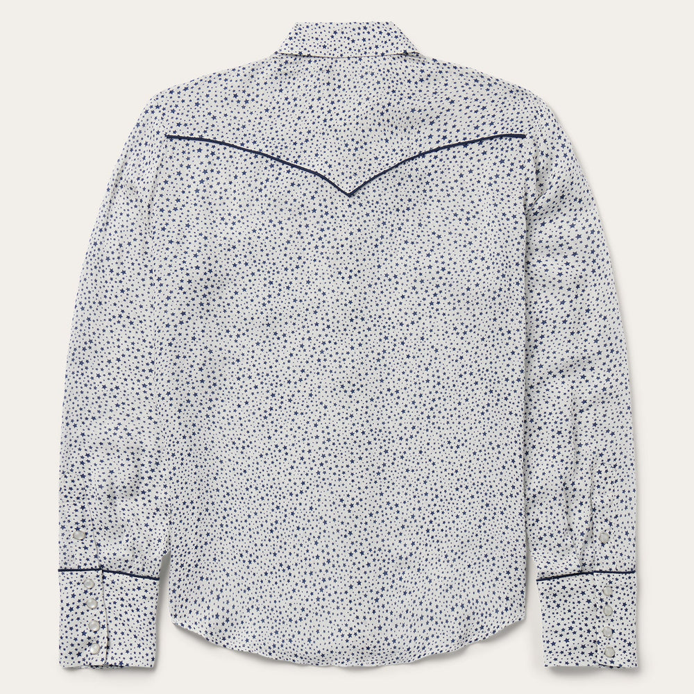Stars Print Western Shirt White | Stetson