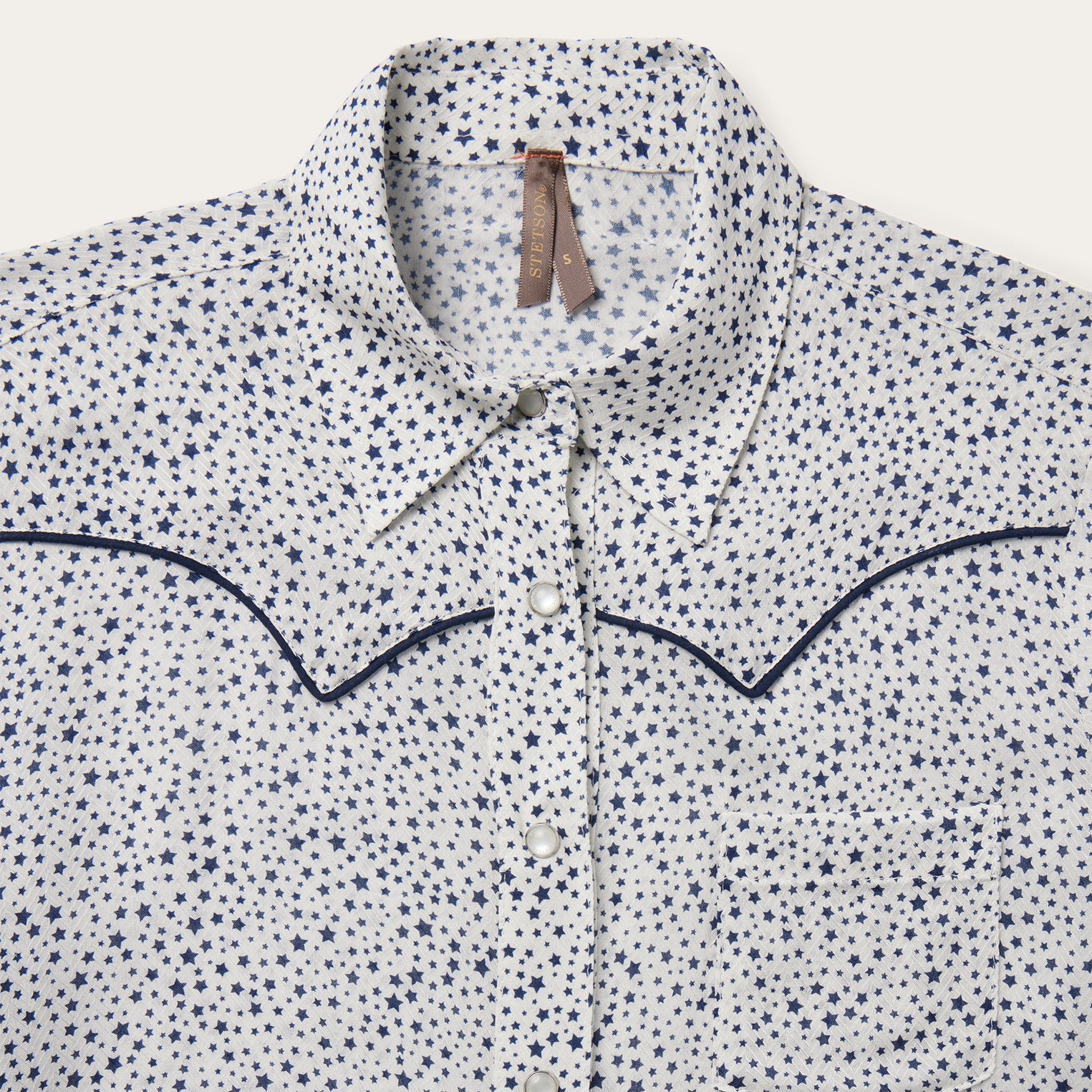 Stars Print Western Shirt White | Stetson