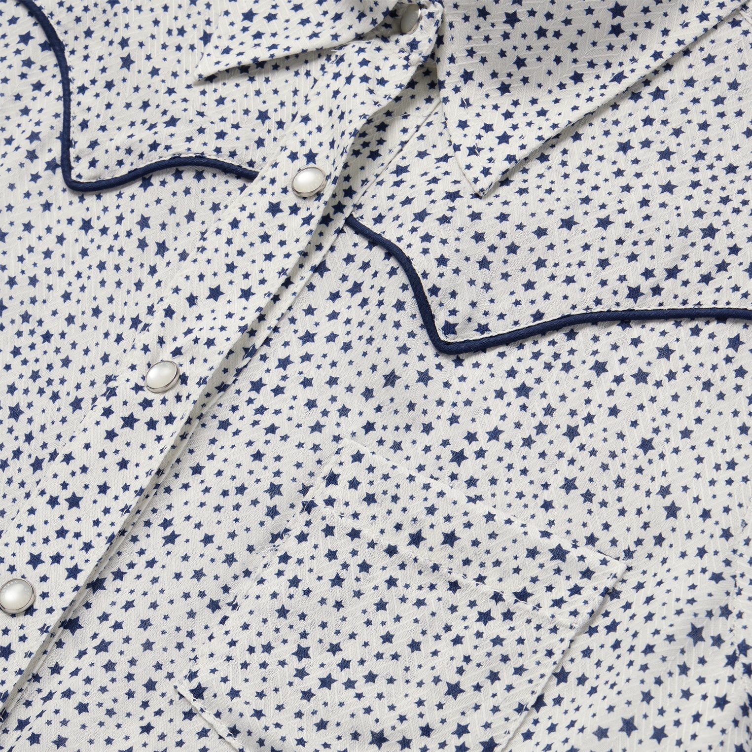 Stars Print Western Shirt White | Stetson