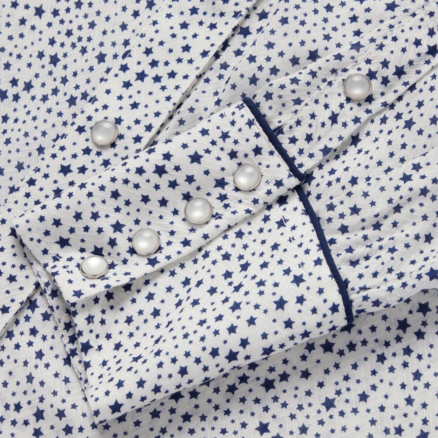 Stars Print Western Shirt White | Stetson