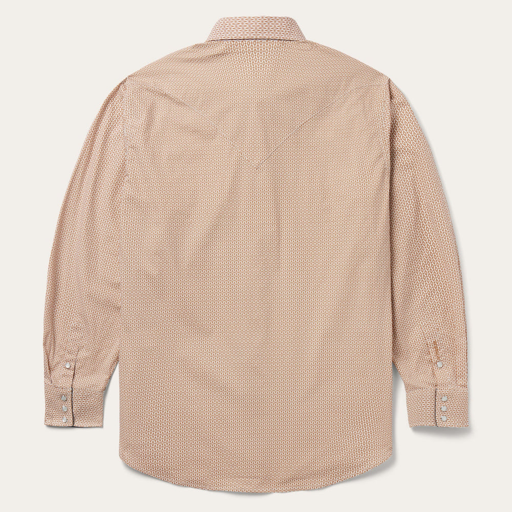 Diamond Print Western Shirt Orange | Stetson