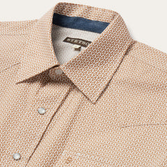 Diamond Print Western Shirt Orange | Stetson