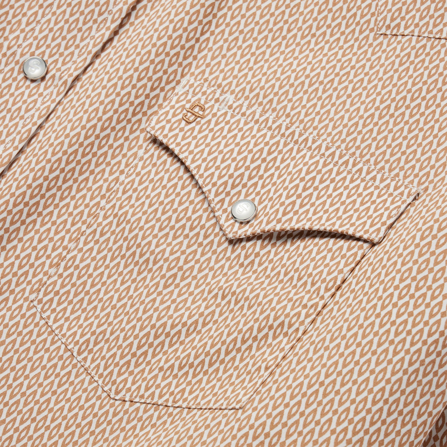 Diamond Print Western Shirt Orange | Stetson