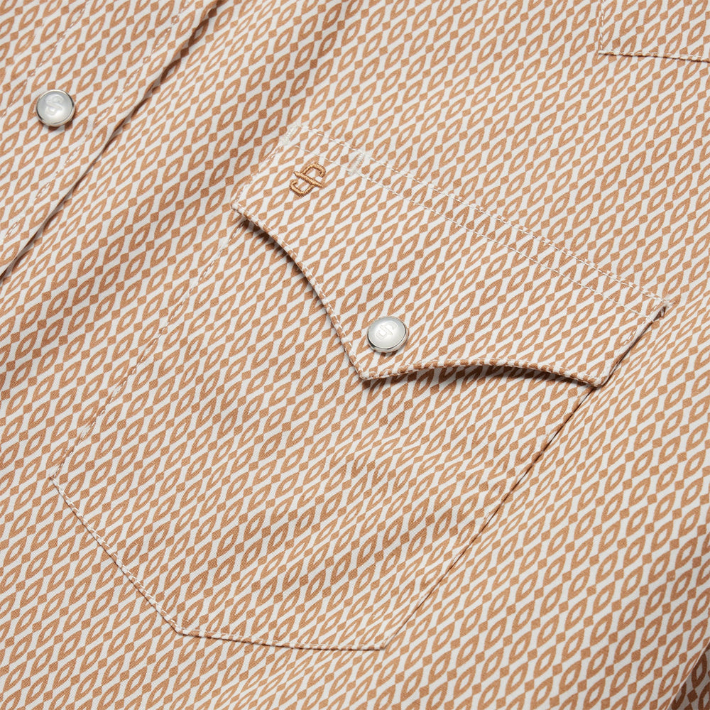 Diamond Print Western Shirt Orange | Stetson