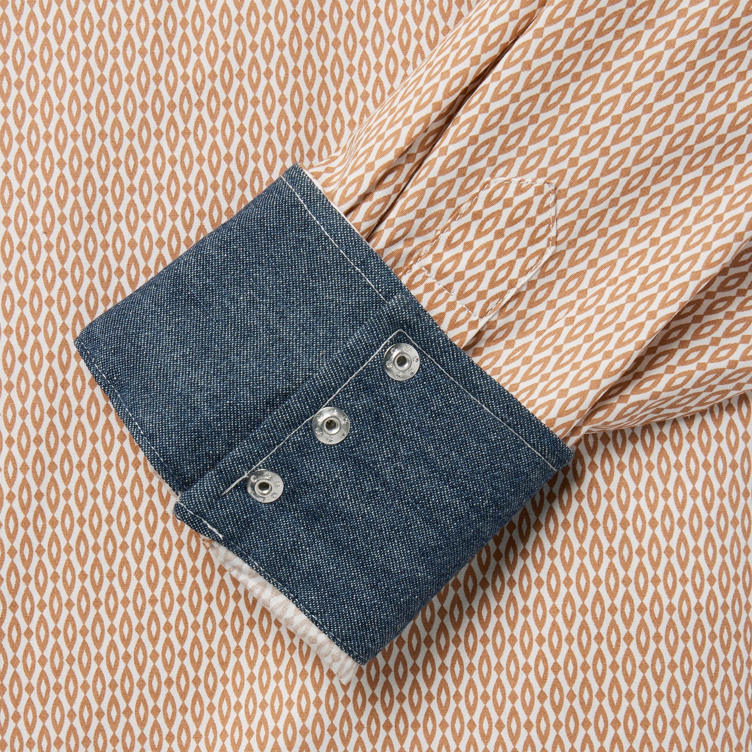 Diamond Print Western Shirt Orange | Stetson
